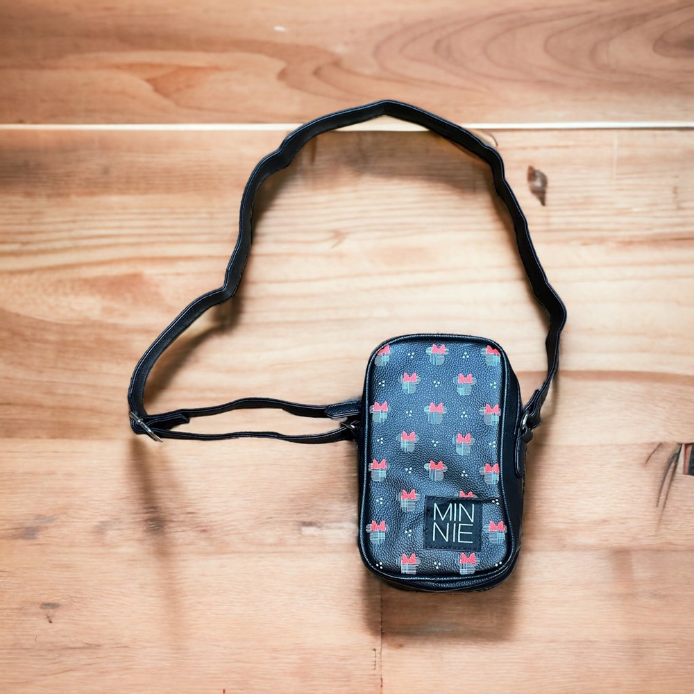 Minnie Mouse Black‎ Crossbody Mini Bag with Pink Accents
